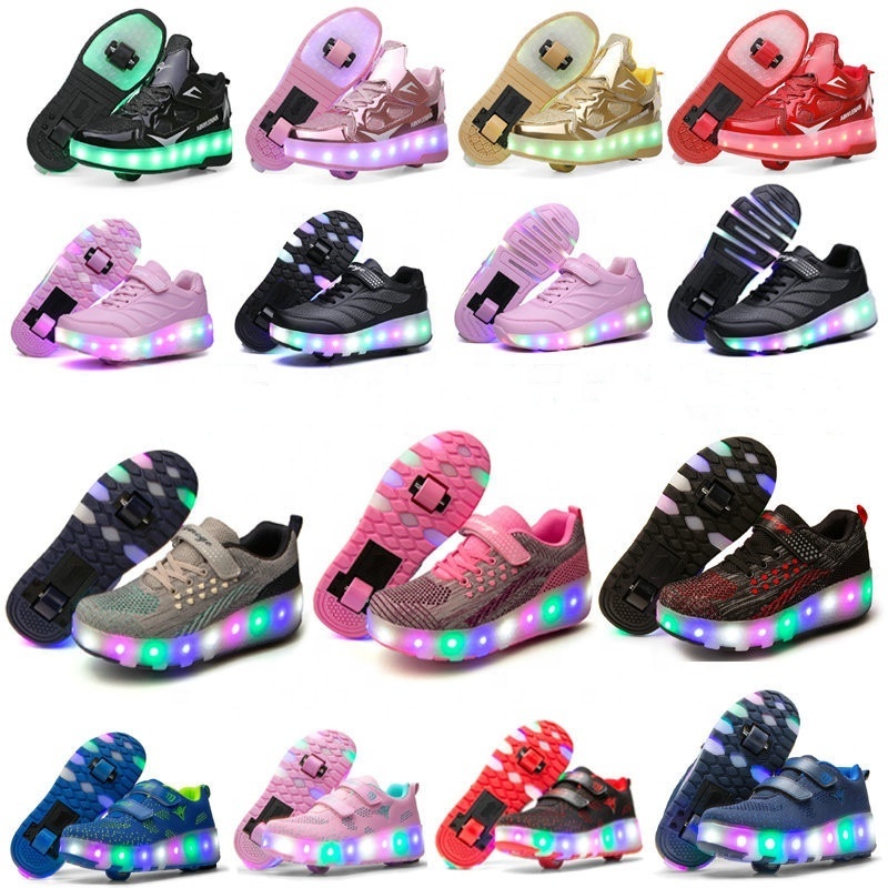 New Design Kids Shoes Fashion Luminous Sneakers Light Up Children Charging LED Walking Style Shoes