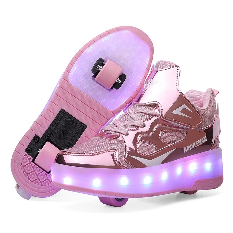 New Design Kids Shoes Fashion Luminous Sneakers Light Up Children Charging LED Walking Style Shoes