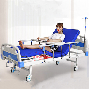 2 Crank Clinic Equipment Manual Adjustable Function Home Medical Bed Nursing Hospital Bed For Patients