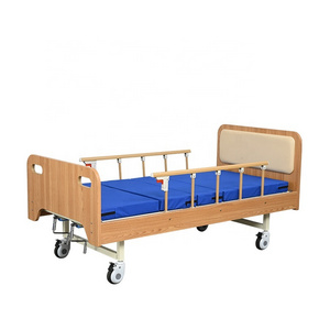 Wooden Side Rails Hospital Bed Electric 2-function Home Style Furniture Hospital Equipment