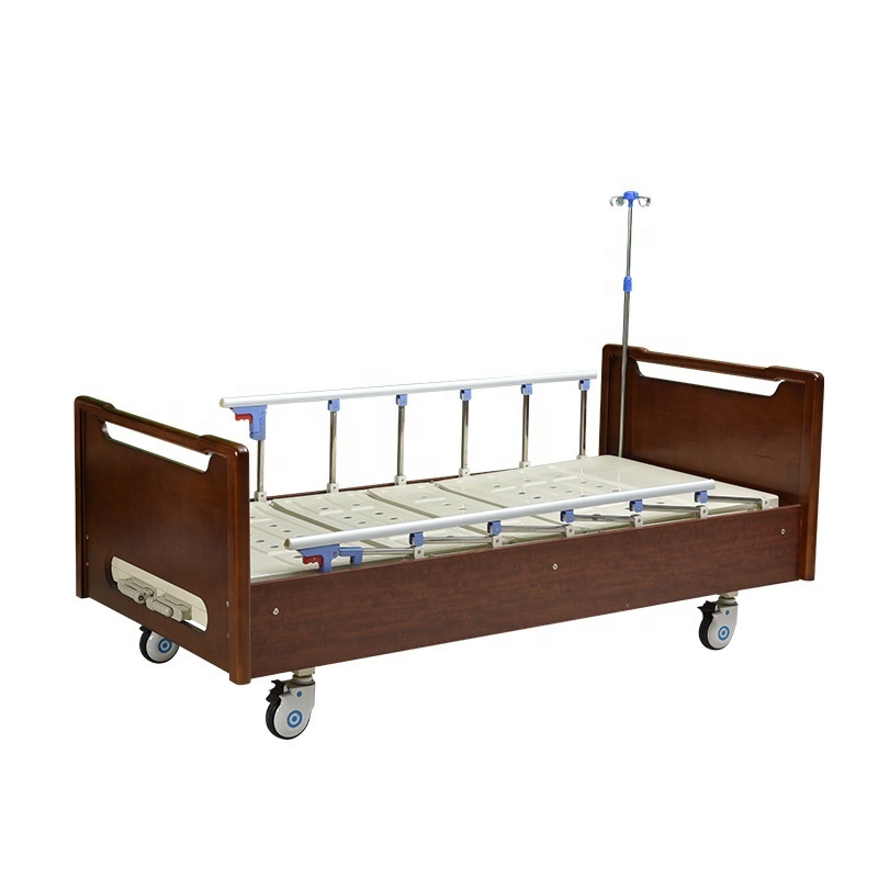 Wooden Side Rails Hospital Bed Electric 2-function Home Style Furniture Hospital Equipment