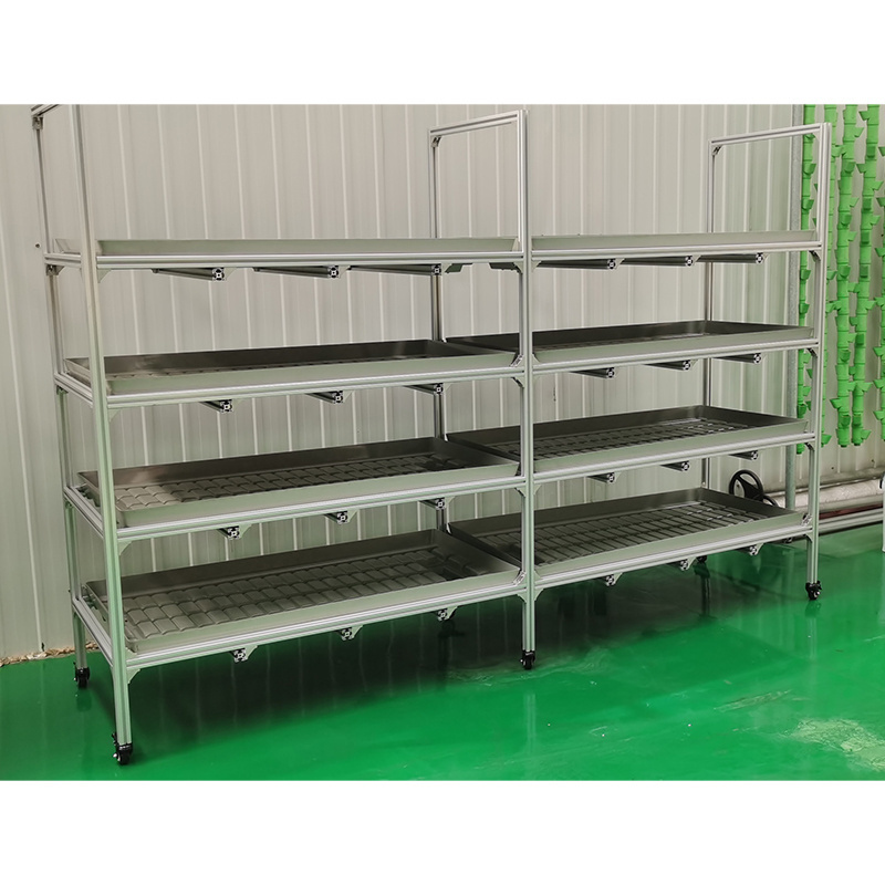 Multi-Layer Seedbed Flow Trays Multilayer Grow Table Rolling Bench Greenhouse Mobile Vertical Grow Rack