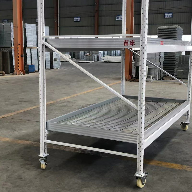 Multi-Layer Seedbed Flow Trays Multilayer Grow Table Rolling Bench Greenhouse Mobile Vertical Grow Rack