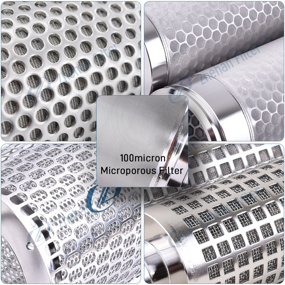 316l  stainless steel cylindrical perforated pipe metal mesh sieve filter round hole tube cartridge for beer fermenter