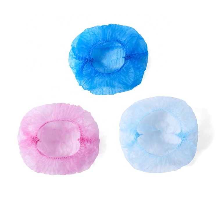 Disposable PP Non Woven Strip Clip Cap Bouffant Head Cover Hair Net Surgical Doctor Hat  nurse cap