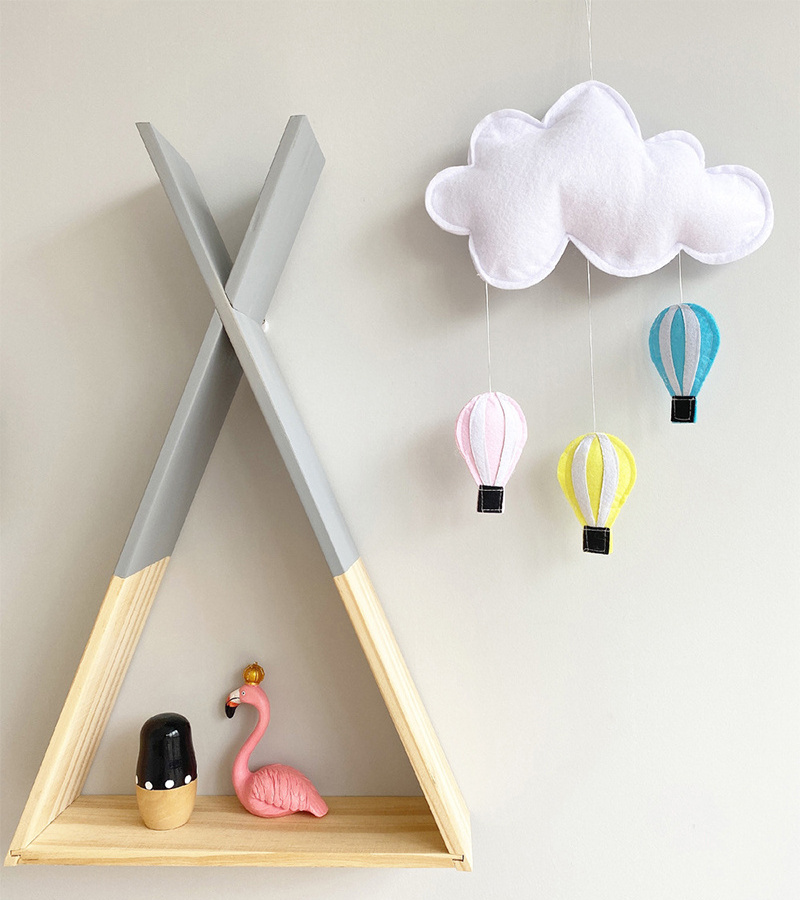 Nordic Felt Cloud Raindrop Ornament Kids Room Nursery Decorations Handmade Tents Wall Hanging Home baby Shower Party Decor