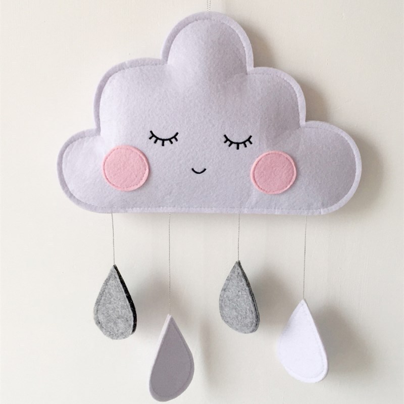 Ins Felt Cloud Raindrop Pendant Wall Hanging Ornaments Nordic Style Kids Room Decorations Baby Tent Nursery Decor Photo Props