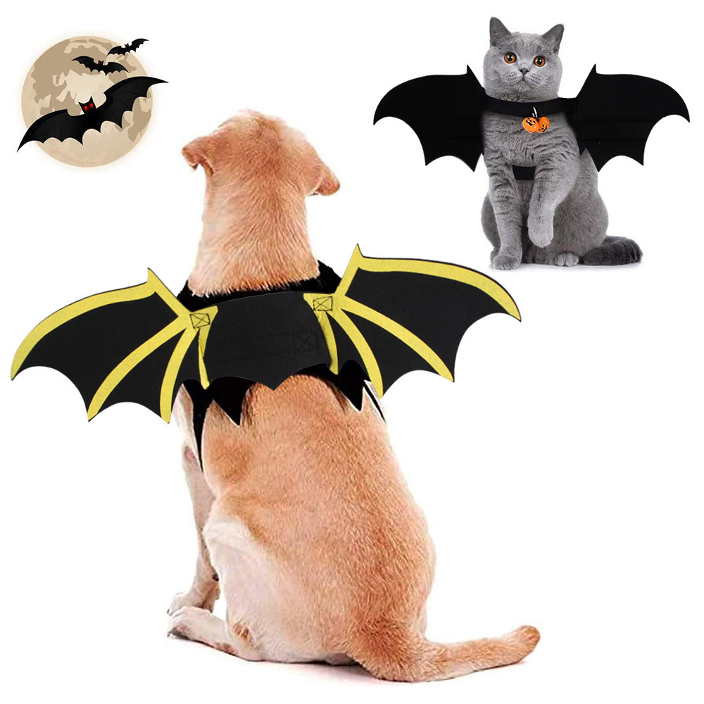 Halloween Carnival Party Decor Customized Black Felt Material Bat Wings for Pet