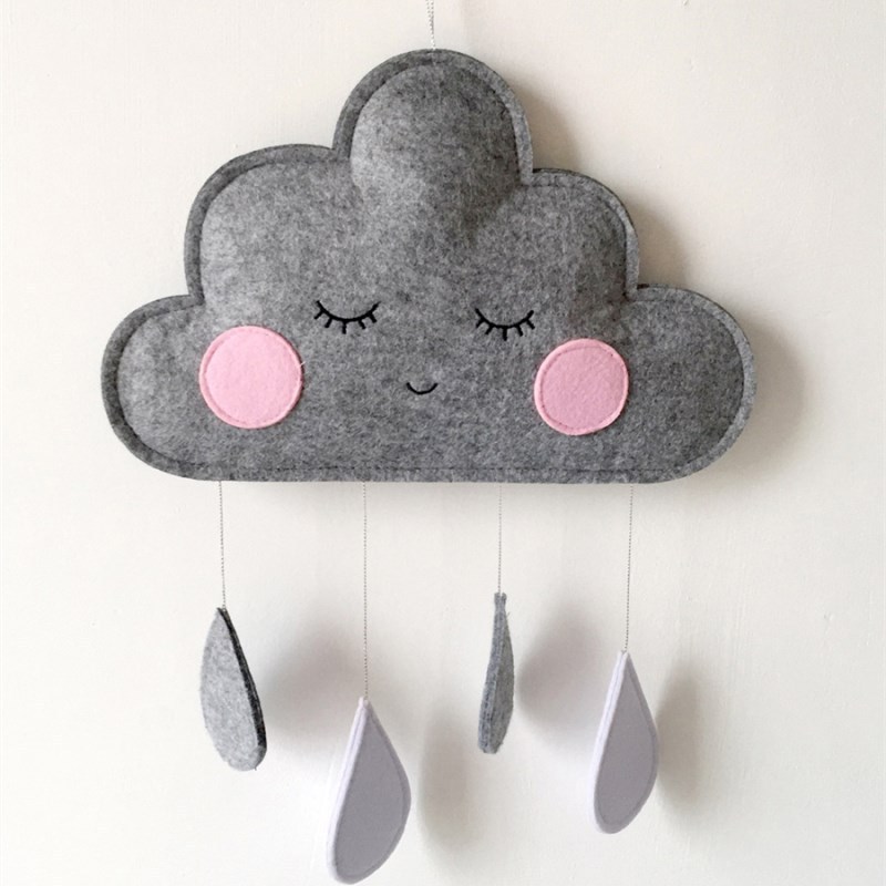 Ins Felt Cloud Raindrop Pendant Wall Hanging Ornaments Nordic Style Kids Room Decorations Baby Tent Nursery Decor Photo Props