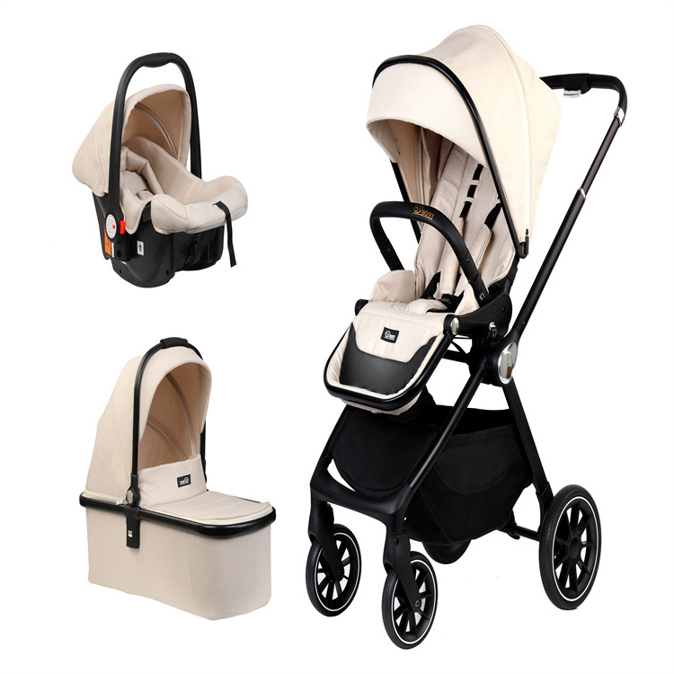 Wholesale 4-in-1 Children's Car Aluminum Alloy Baby Pram Foldable Design Lightweight Eva Wheels Manufacturer's Baby Stroller