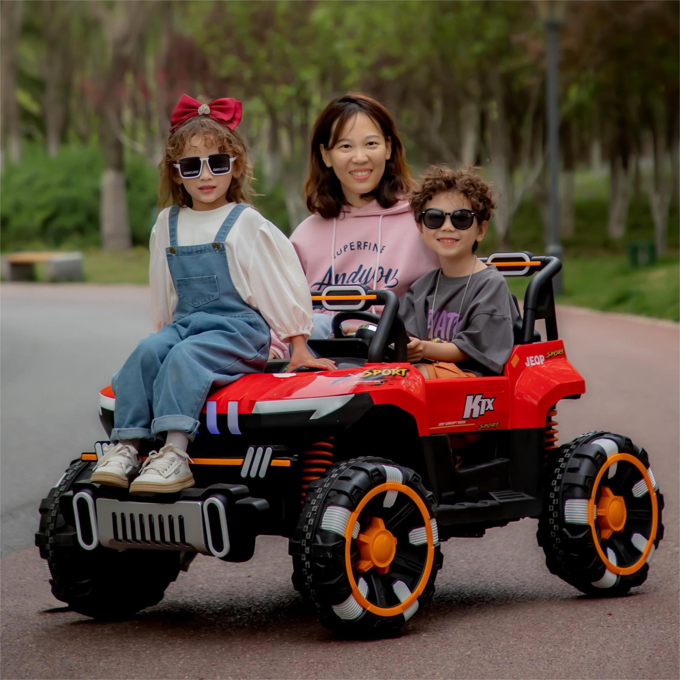 Wholesale 24 Volt Ride-on Cars for Toddlers Powerful Kids Electric Big Car with Two Leather Seats Rubber Wheels Toys Four Wheels