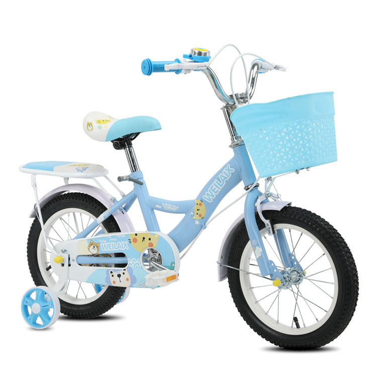 2023 New 12-Inch Mini Bikes for Kids 4-Wheel Outdoor Sports Bicycle with Training Wheels Single Speed Gears and Colorful Spokes