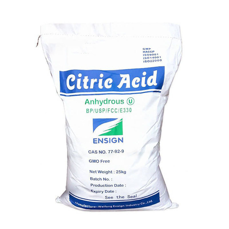 Chemical Auxiliary Agent 25kg Bag 30-100 mesh Monohydrate or Anhydrous Citric Acid