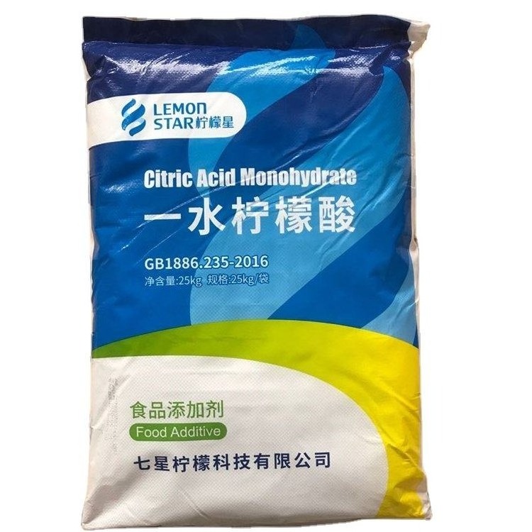 Chemical Auxiliary Agent 25kg Bag 30-100 mesh Monohydrate or Anhydrous Citric Acid