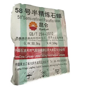 large capacity wholesale leading brand KUNLUN paraffin wax 58 60 semi-refined for candle making