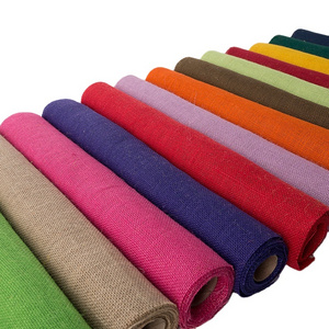 Eco-Friendly Dyed Jute Burlap Fabric Colored Knitted Burlap Hessian Roll Durable Colorful Jute Hessian Cloth