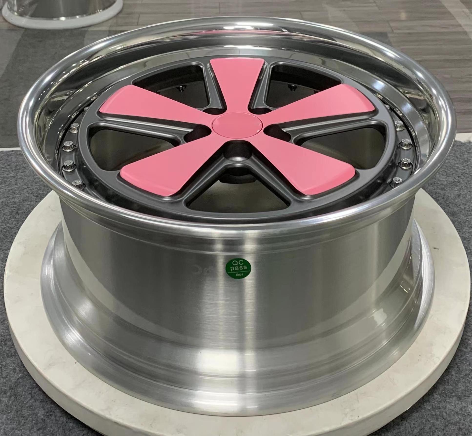 ZHI GU Rims Premium Forged Aluminum Alloy Custom Two-piece Sedan 21 22 23 24 Inch Custom Color Pink Polished 200mm Wheels Gold