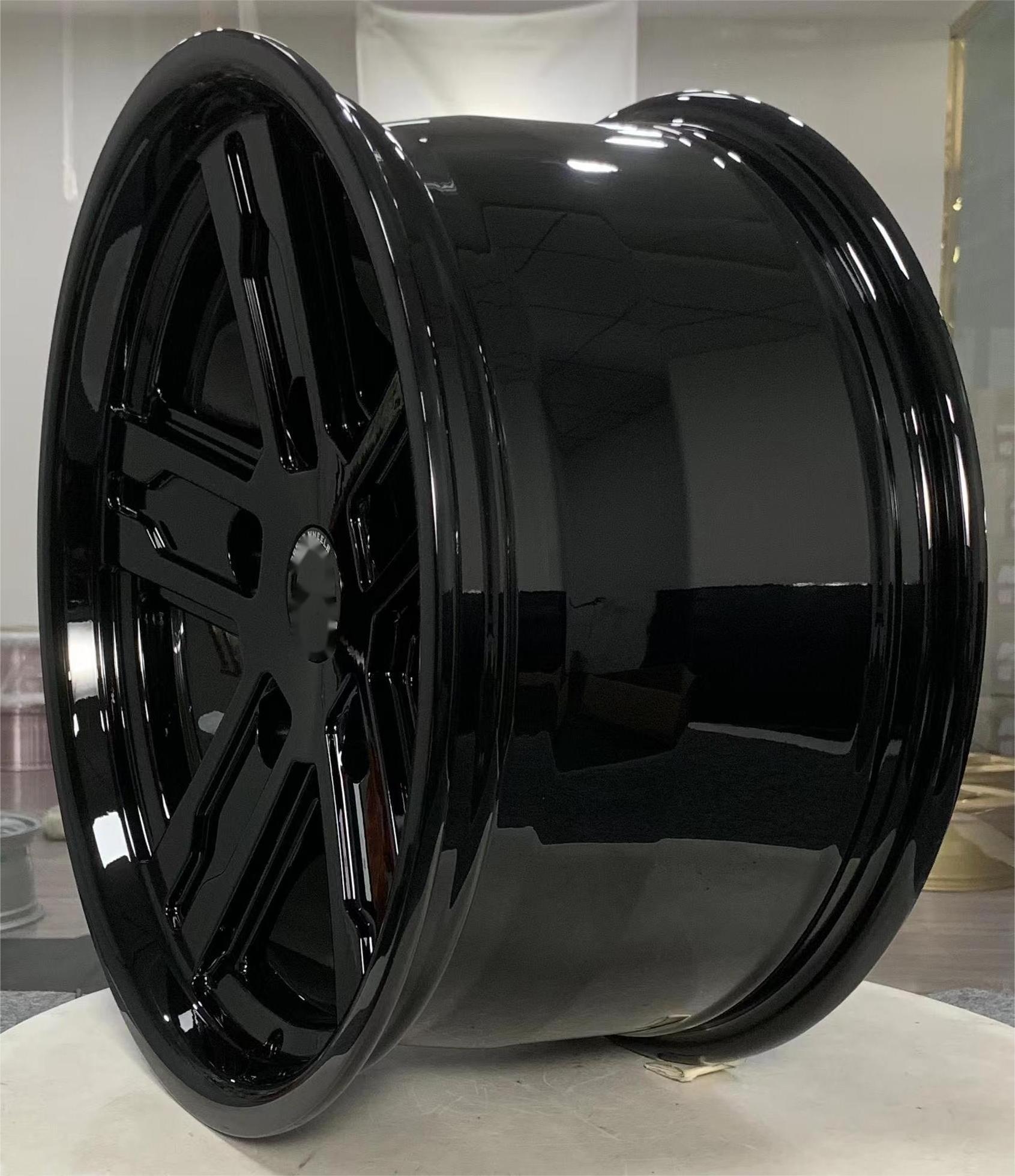 ZhiGu Customized 18in forged alloy rims 18x9.0 ET-10 glossy black load 1100KG factory design wholesale price