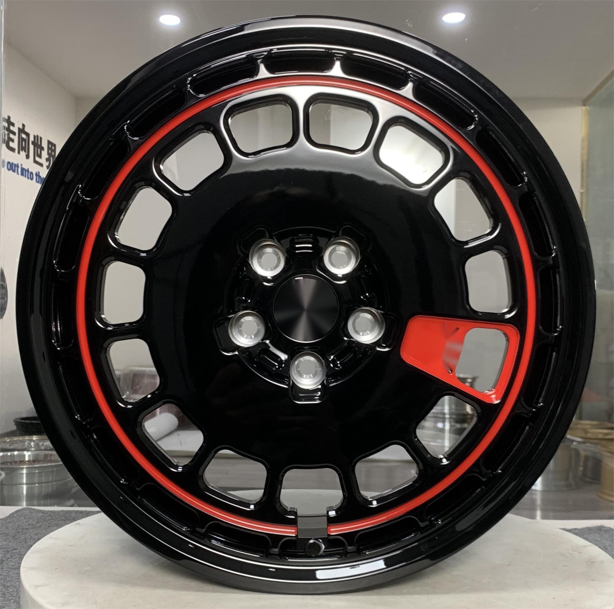 Custom Red and Black 5 Hole Passenger Car Wheels for BMW X3 - Best Selling Powder Coated Alloy Rims for BMW 3 Series