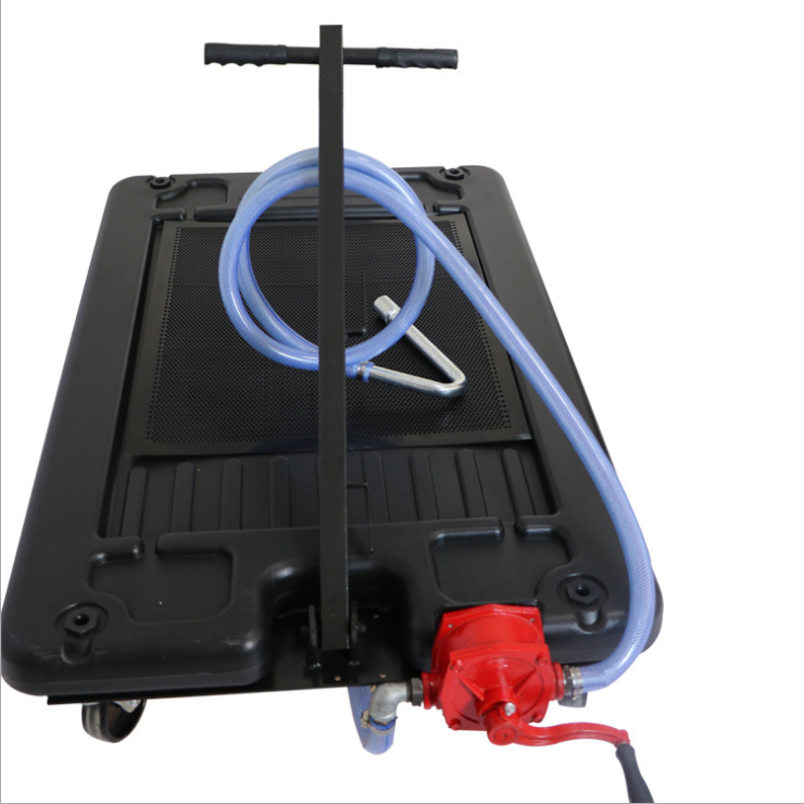 17 Gallon Low Profile Oil Drain Tube With Hand Pump Truck Car Waste Oil Drainner Jack Workshop