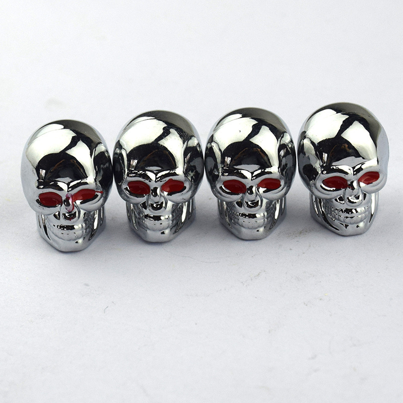 Factory Custom Universal Modification Car Valve Cover Car Wheel Tire Air Valve Stem Dust Caps Skull Shape Tire Valve Caps