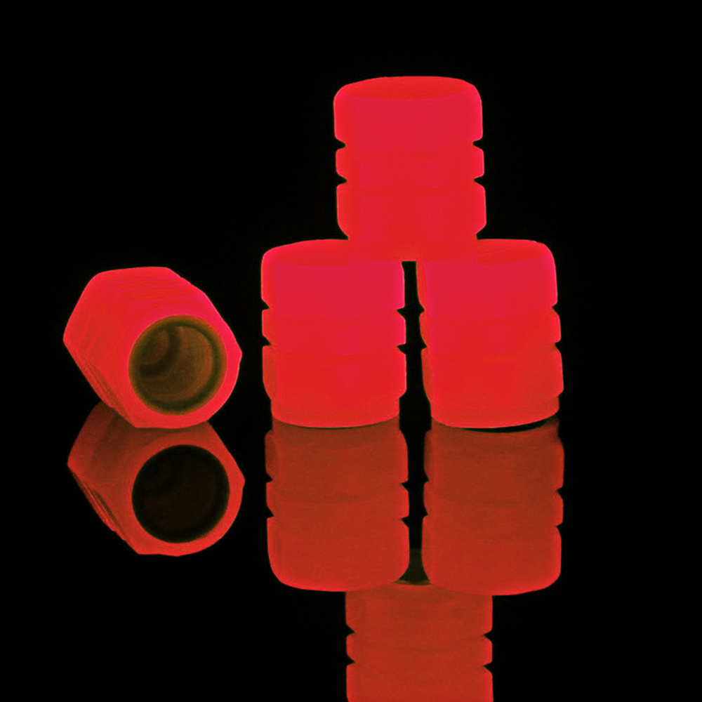 Accept custom glow in the dark valve stem covers fluorescent car tire valve caps