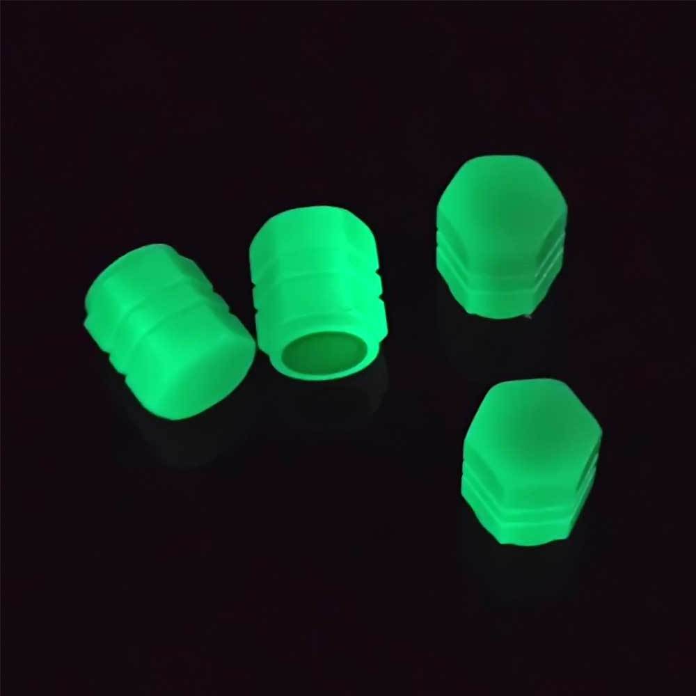 Accept custom glow in the dark valve stem covers fluorescent car tire valve caps