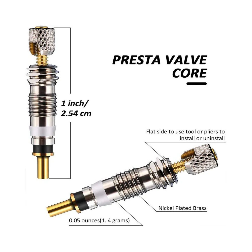 2pcs Presta  Valve Core 1pcs Valve Core Removal Tool and 2 pcs presta tire valve cap Bicycle Accessories