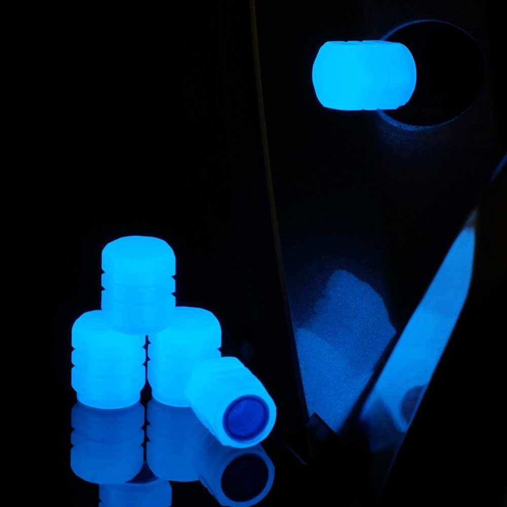 Fluorescent Car Tire Air Dust Cover Luminous Glow in The Dark Valve Stem Caps