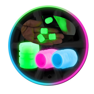 Fluorescent Car Tire Air Dust Cover Luminous Glow in The Dark Valve Stem Caps