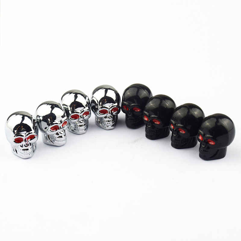 Factory Custom Universal Modification Car Valve Cover Car Wheel Tire Air Valve Stem Dust Caps Skull Shape Tire Valve Caps