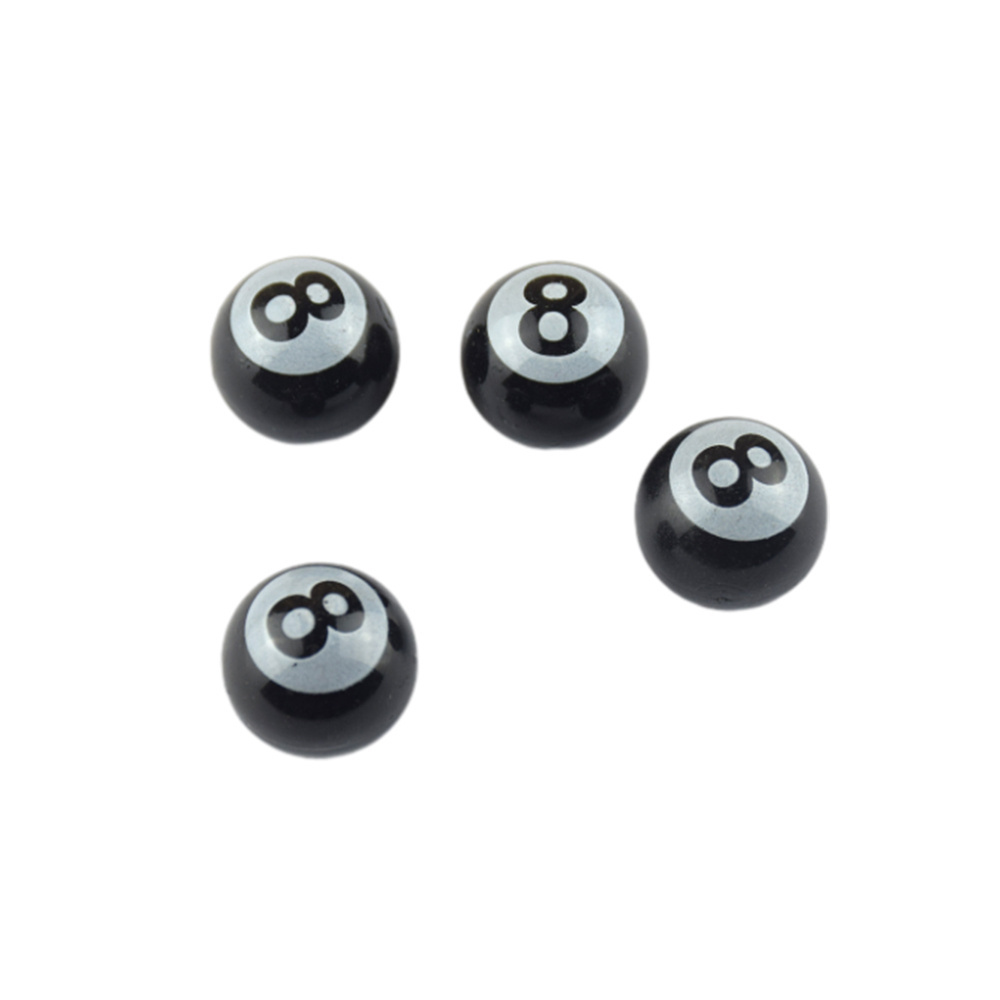 Black POOL 8 Billiard Ball car tire valve caps