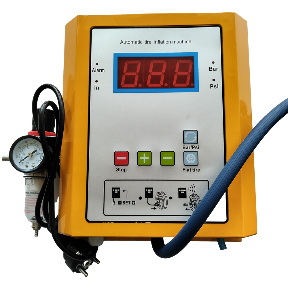 Simple wall mount digital tire inflator for tire repair shop