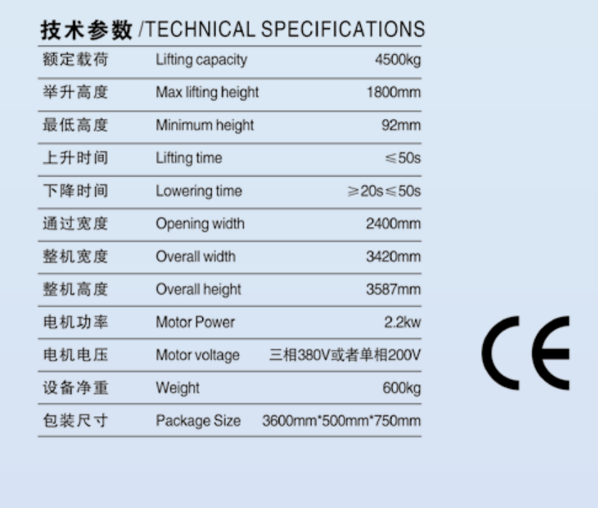 Strong Capacity Double Cylinder Gantry 2 Post Car Lift With CE