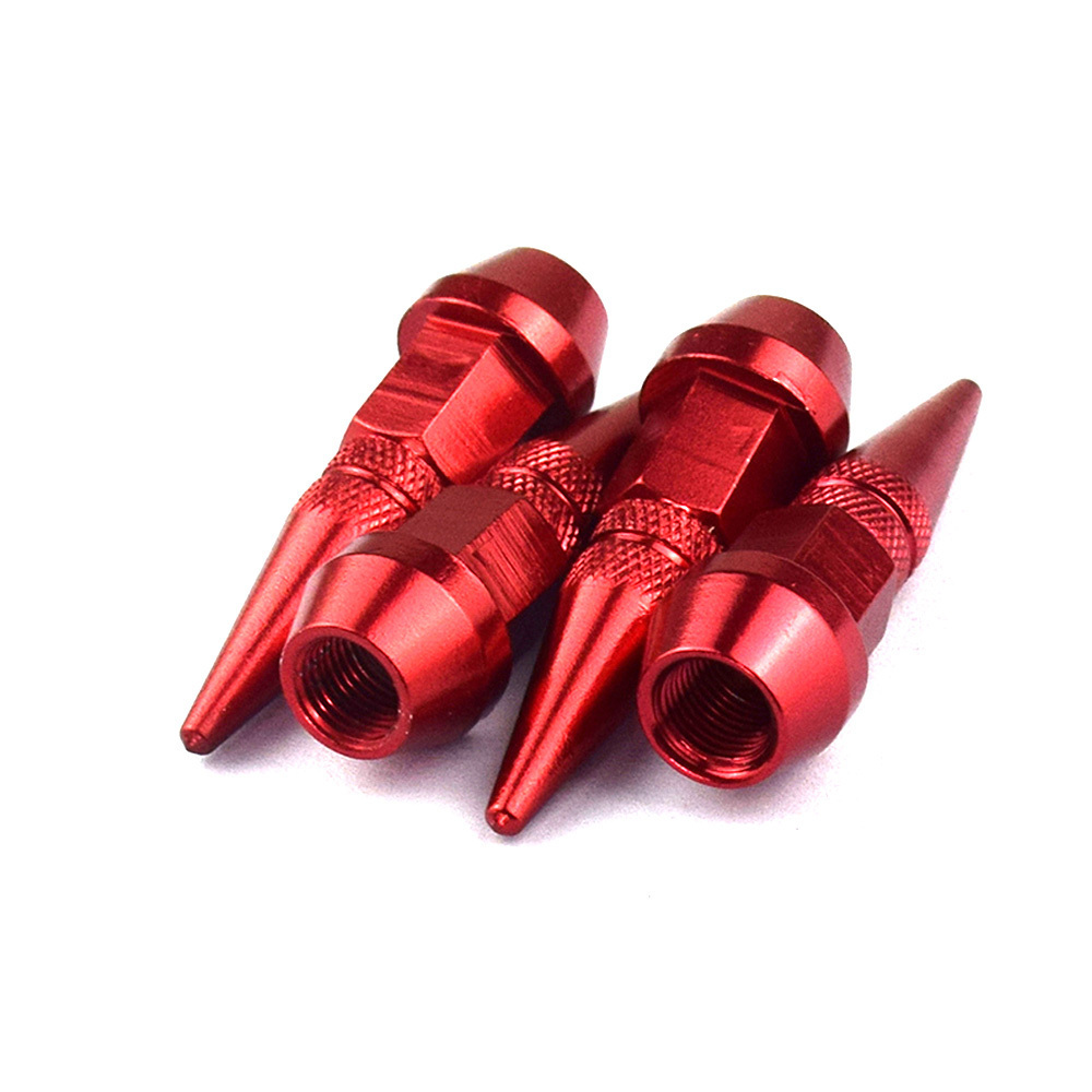 car racing  45mm aluminum spiked wheel type tire valve stem cap air dust caps