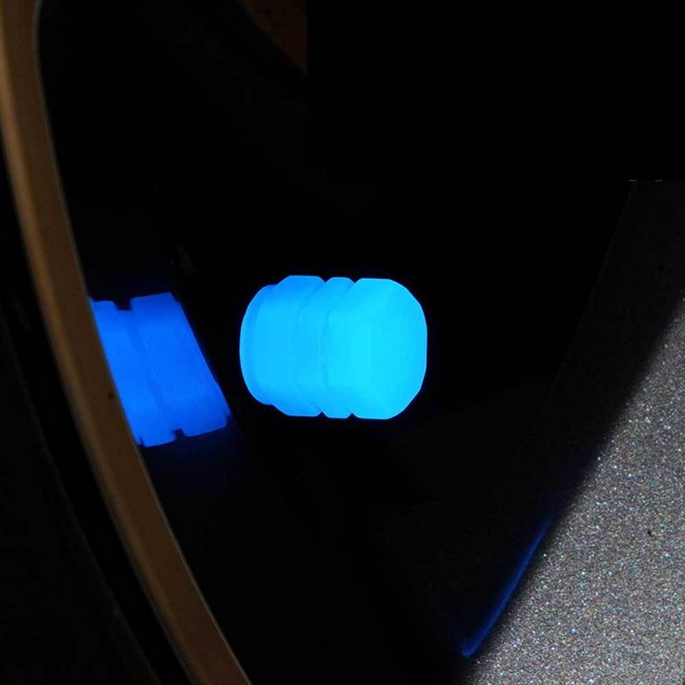 Universal Fluorescent glow in the dark  Car Tire Valve  Stem Caps Covers Lighted Valves Nozzles tire valve caps