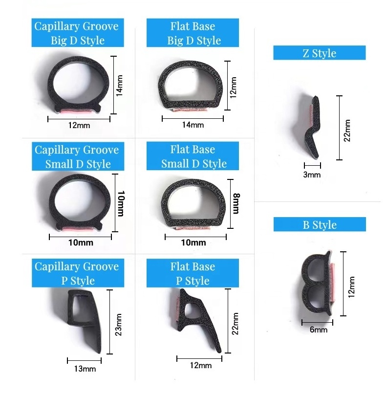 Customized Adhesive Rubber Seal Strip for Car Door Weatherstripping and Sound Insulation Made of EPDM and NBR