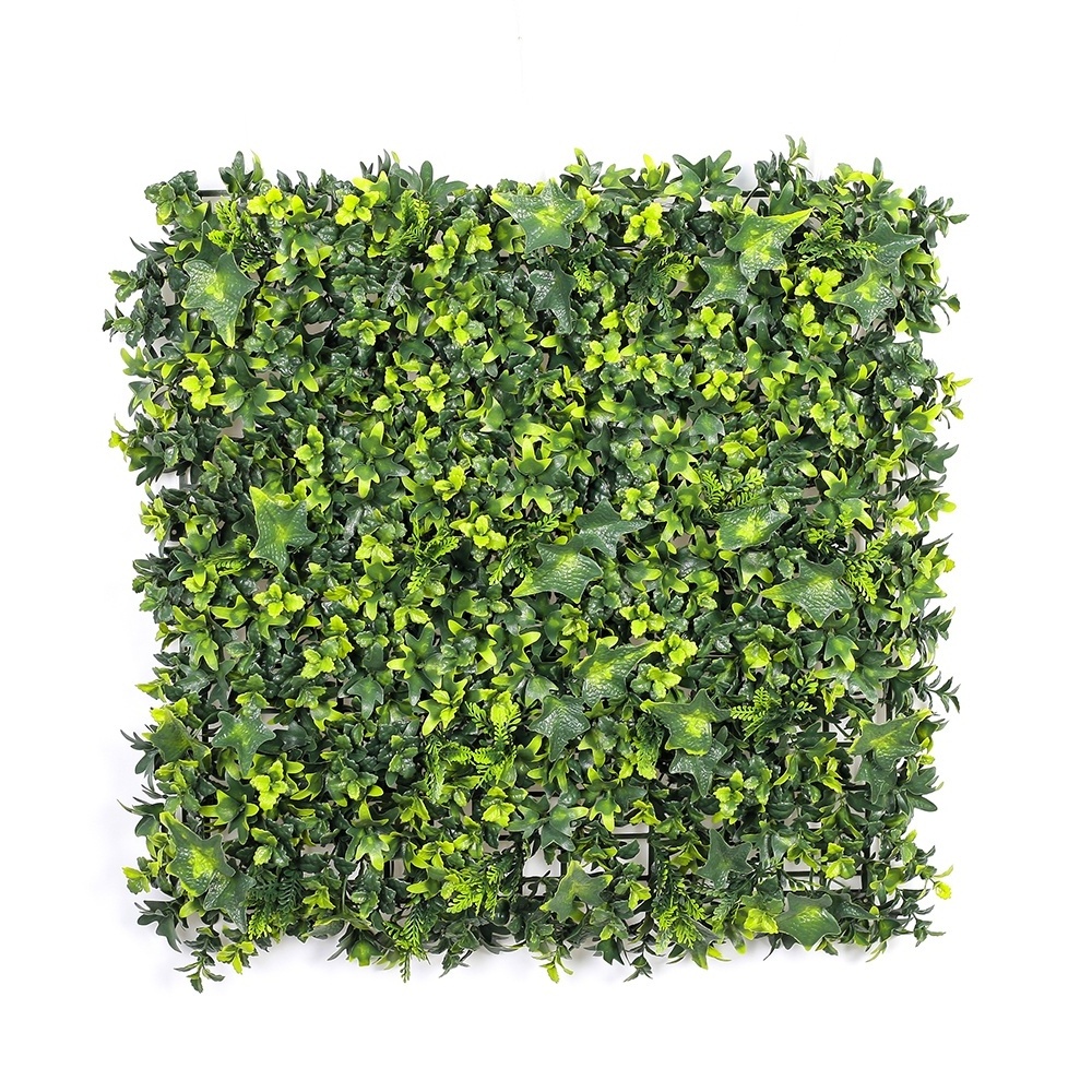 ZC 50*50 cm Anti-UV Artificial Hedge Boxwood Panels Green Leaf Plant Artificial Grass Wall Panels for Indoor Outdoor Decoration