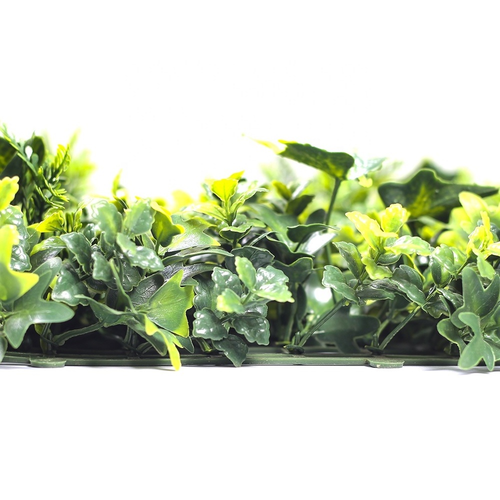 ZC 50*50 cm Anti-UV Artificial Hedge Boxwood Panels Green Leaf Plant Artificial Grass Wall Panels for Indoor Outdoor Decoration