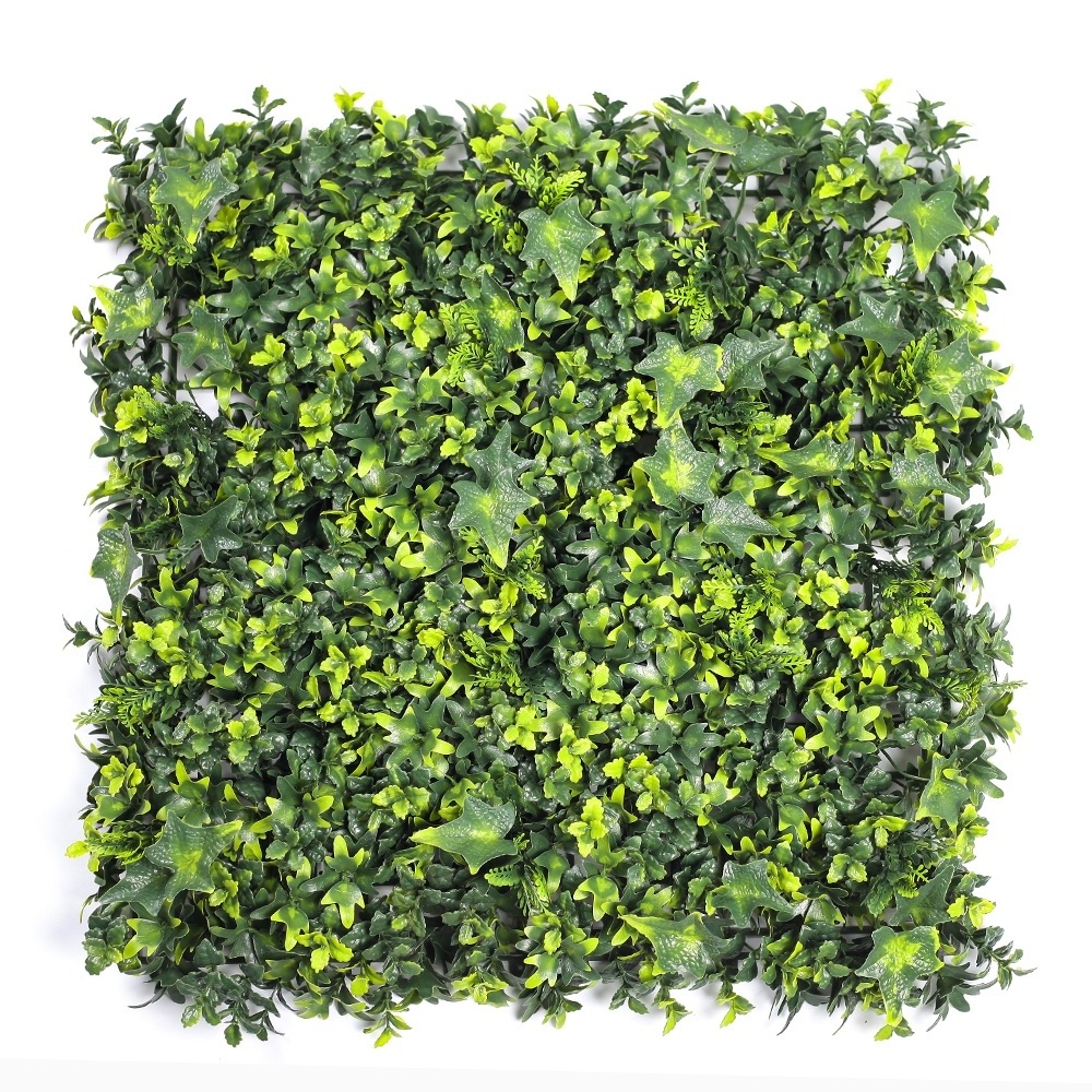 ZC Anti-uv Eco-Friendly Plastic Artificial Hedge Boxwood Panels Green Plant Vertical Garden Artificial Leaf Wall