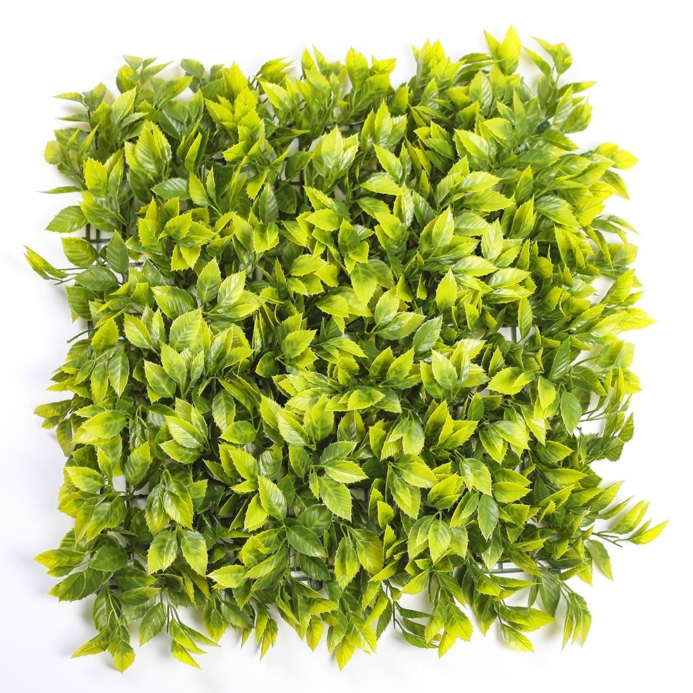 ZC Anti-uv Eco-Friendly Plastic Artificial Hedge Boxwood Panels Green Plant Vertical Garden Artificial Leaf Wall