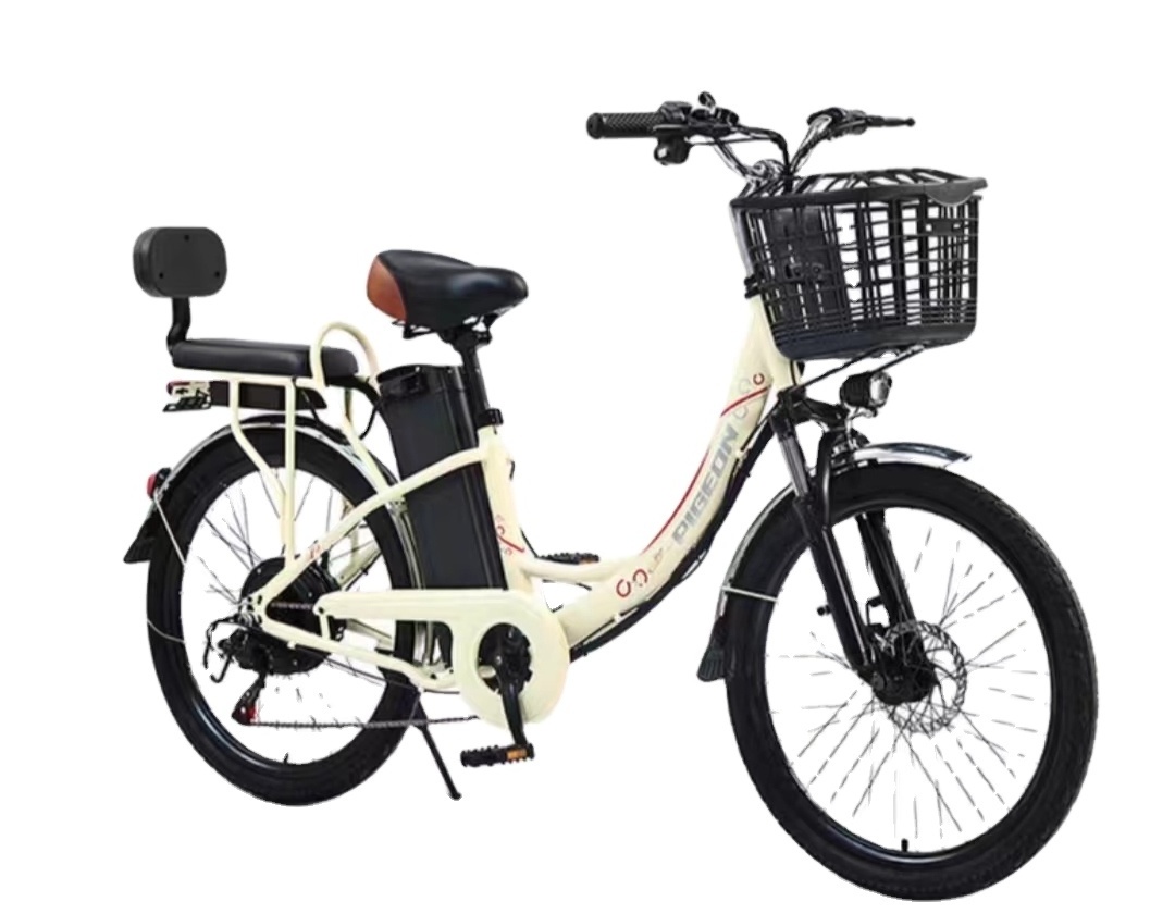 Electric bicycle, rechargeable bicycle,  dual kinetic energy, two-seat backrest, plastic front frame, adult, male and female