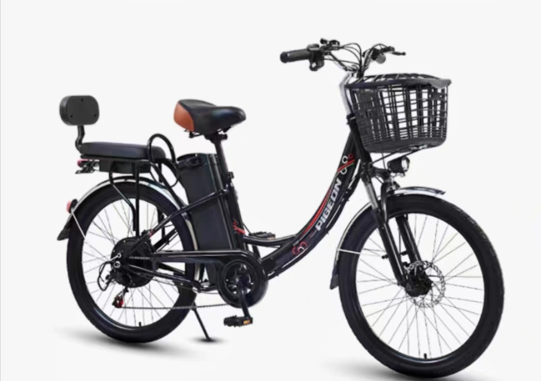 Electric bicycle, rechargeable bicycle,  dual kinetic energy, two-seat backrest, plastic front frame, adult, male and female