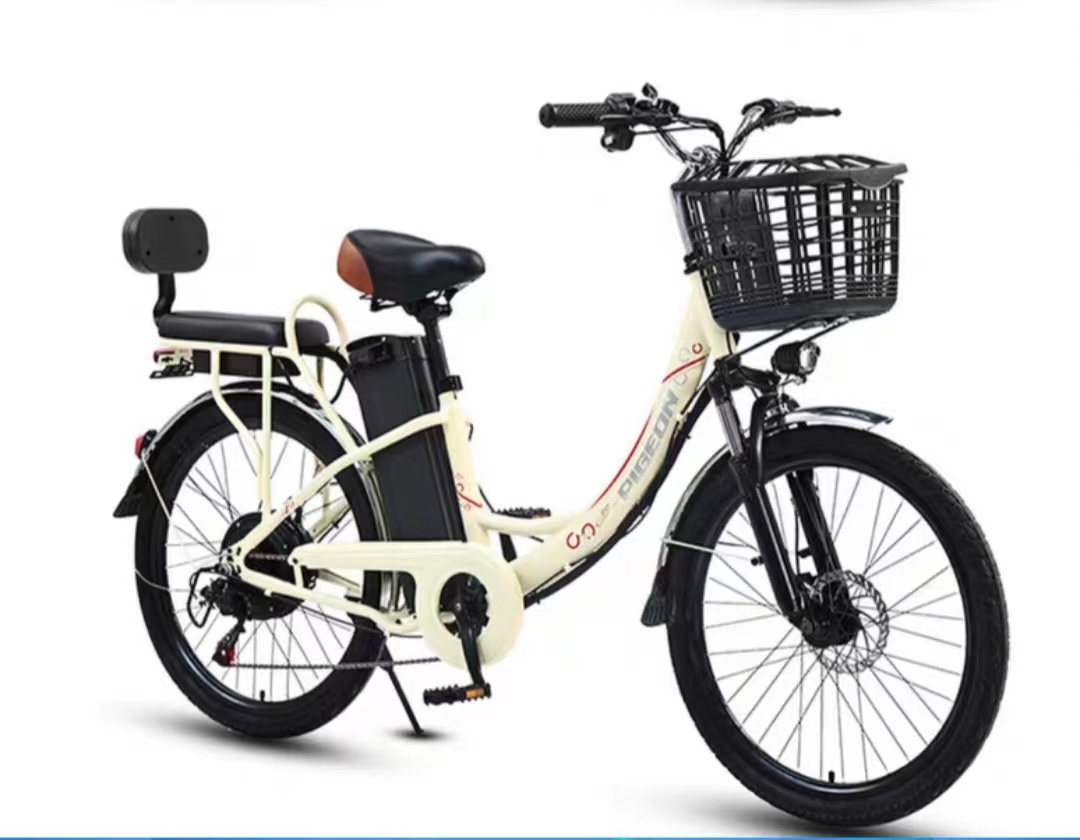 Electric bicycle, rechargeable bicycle,  dual kinetic energy, two-seat backrest, plastic front frame, adult, male and female