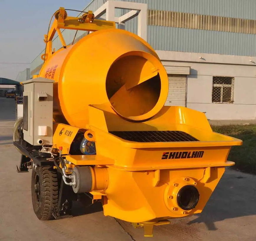 Mobile Concrete Mixer With Pump Diesel Engine Portable Concrete Mixers