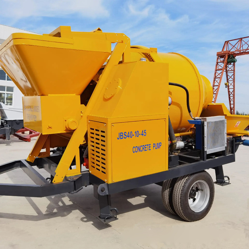 Mobile Concrete Mixer With Pump Diesel Engine Portable Concrete Mixers