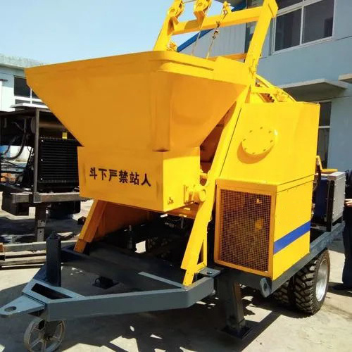 Mobile Concrete Mixer With Pump Diesel Engine Portable Concrete Mixers