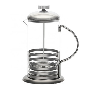 OEM/ODM Custom Logo 304 Stainless Steel Filter Borosilicate Glass 400Ml Portable French Press Coffee Maker Plunger