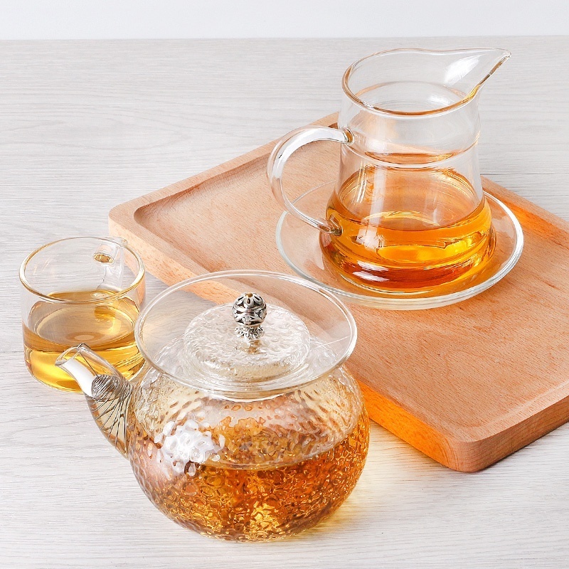 High Borosilicate Heat Resistant Teapot With Infuser Teapot With Cup Glass Teapot Set