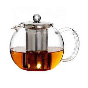 Glass Teapot with Stainless Steel Infuser & Lid Borosilicate Glass Tea Pot Stovetop Safe teapots 34 Oz